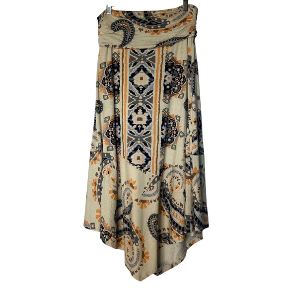 Maeve Dresses & Skirts - Maeve Skirt Size M Anthropologie Boho Paisley Print High Low Hem Knit Stretchy